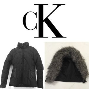 CALVIN KLEIN DUCK DOWN HOODED PUFFER JACKET. XS